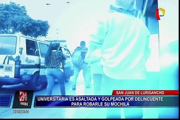 SJL: Delincuente arroja piedra a estudiante para asaltarla