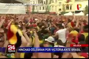 Moscú: hinchas belgas celebran victoria ante Brasil