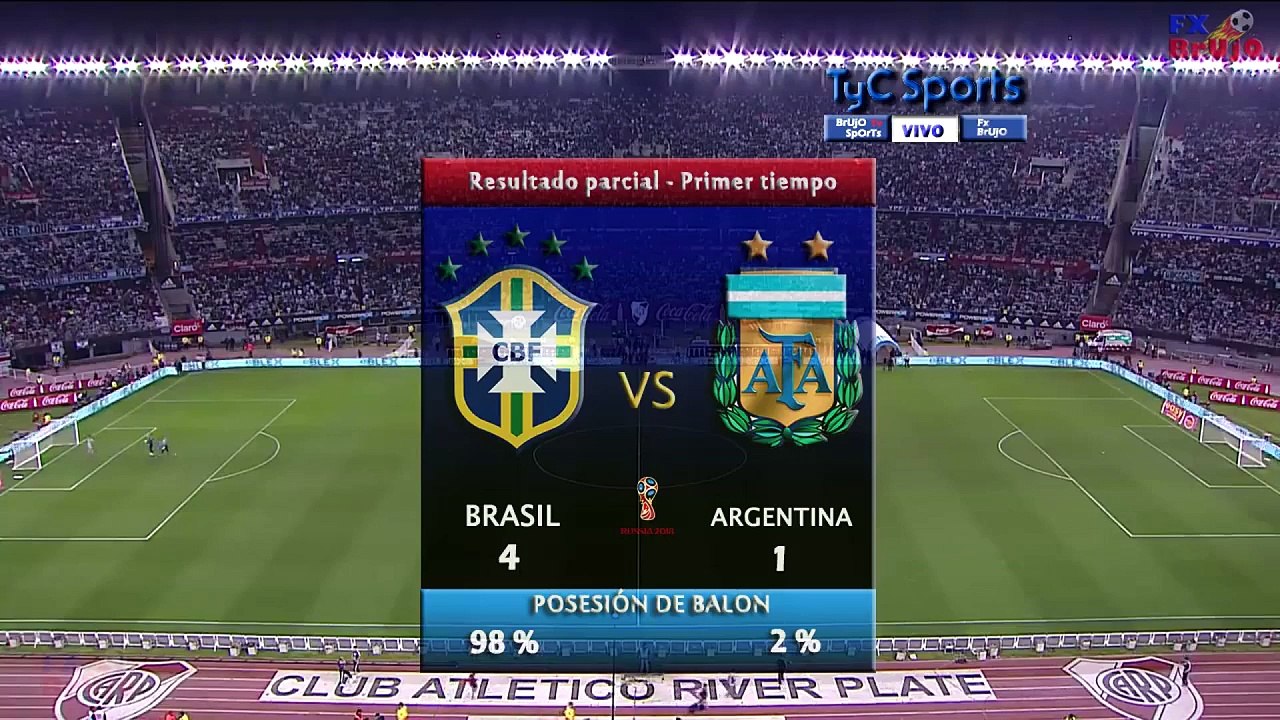 Brazil vs Argentina 10-1 goals. Highlights Match HD 2018 in Russia.