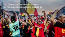 Les supporters belges fêtent la victoire des Diables rouges face au Brésil