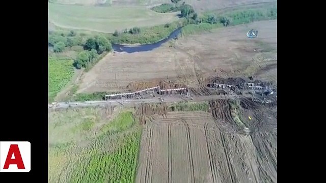 Tekirdağ Çorlu�daki tren kazası havadan böyle görüntülendi