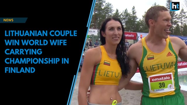 Lithuanian couple win World Wife Carrying Championship in Finland