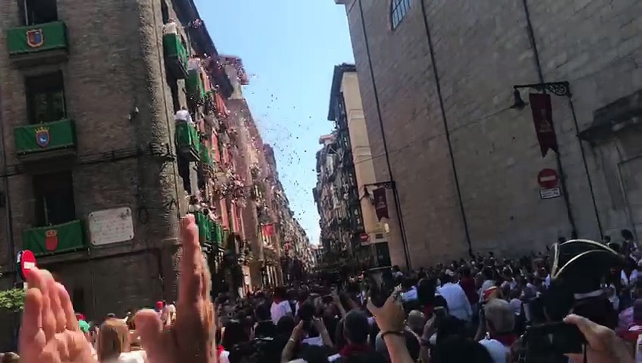 Una petalada despide el Año Jubilar de San Fermín al acabar la procesión del 7 de julio