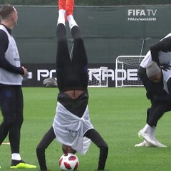 England football team are in great spirits ahead of their quarter-final clash with Sweden