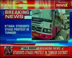 Students stage protest in Tumkur, Karnataka against fees for bus pass