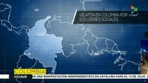 Gran Velatón Nacional por líderes sociales asesinados en Colombia