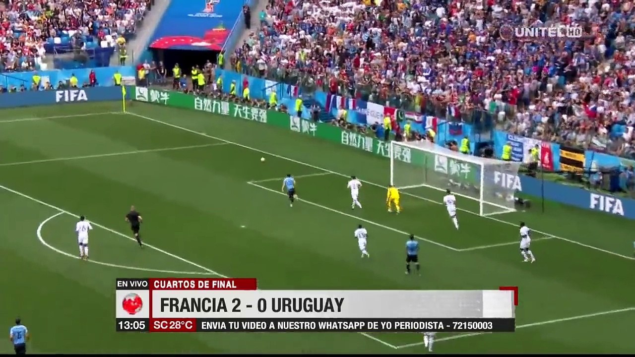 Francia Vs. Uruguay 2-0 Resumen y goles (Cuartos de Final Mundial Rusia 2018) 06/07/2018