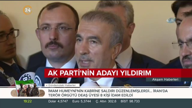 Binali Yıldırım yeni aday