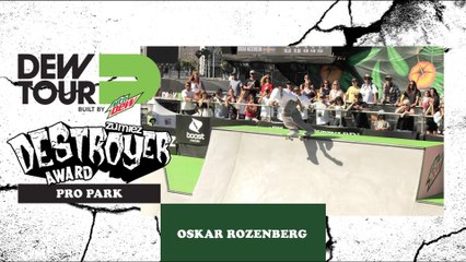 Oskar Rosenberg Pro Park Zumiez Destroyer Award Dew Tour Long Beach 2018