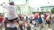 England fans celebrate in Leeds