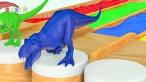 Learn Color with Animals Name Animal Sound for Children   Dinosaurs T REX Race Water Slides 3D