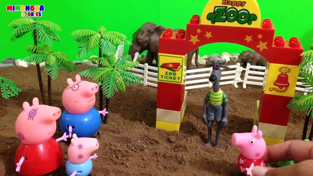 Peppa Pig y su familia de visita al Zoologico Videos para niños Mimonona Stories