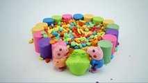 DIY Kinetic Sand Stop Motion Colorful candy With Peppa Pig Fun Children Song Finger Family Creative