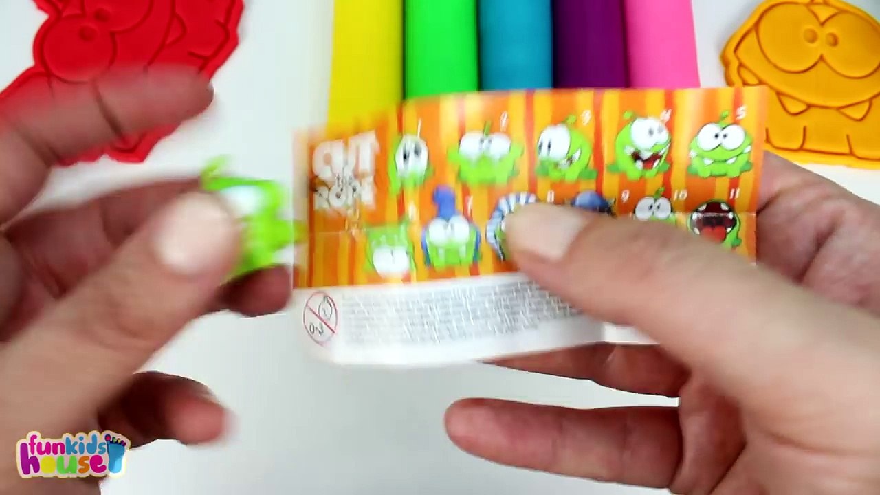 Om Nom Play Doh Molds Learn Colors with Cut the Rope Om Nom Surprise Egg & Flarp Slime Surprise Toys