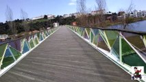 Ponte de Pedro e Inês em Coimbra, construida para os ciclistas atravessarem o Rio Mondego em Coimbra-, Lá Vai Maria.