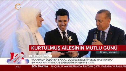 Cumhurbaşkanı Erdoğan, nikah şahidi oldu