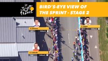 Vue aérienne du sprint / Bird's-eye view of the sprint - Étape 2 / Stage 2 - Tour de France 2018