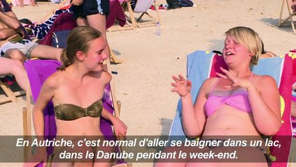 Parisiens et touristes se baignent dans le canal de l'Ourcq