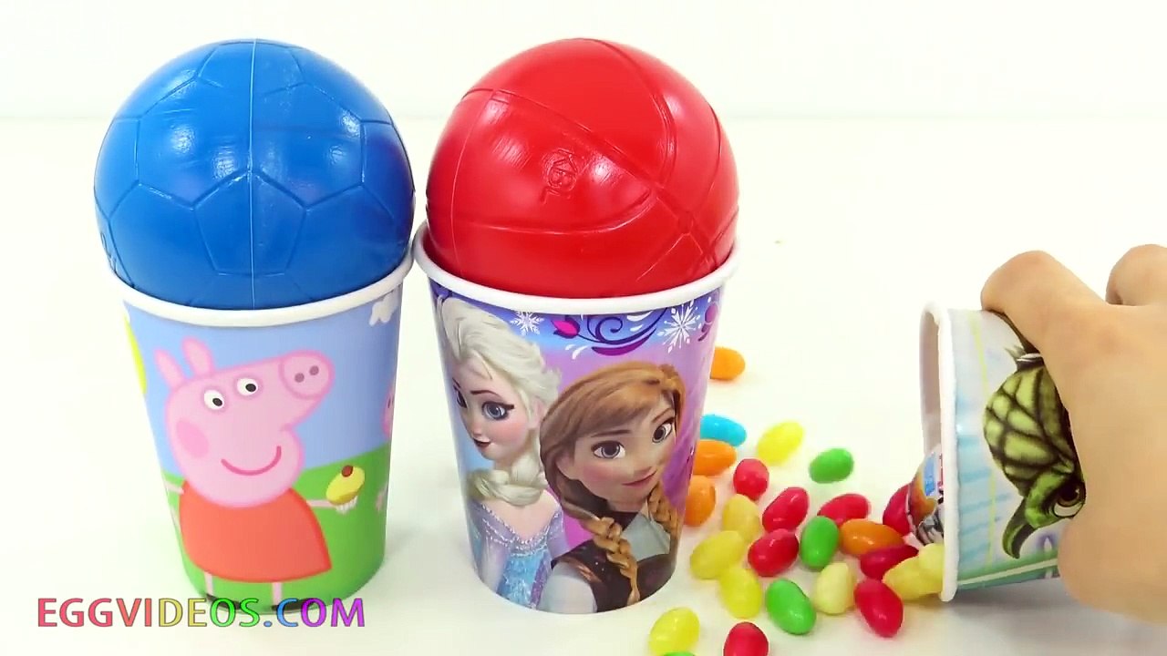 Learn Colors with Balls Surprise Toys Frozen Mickey Mouse Peppa Pig Star Wars EggVideos.com