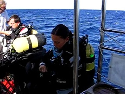 Gabi and Yves scuba diving