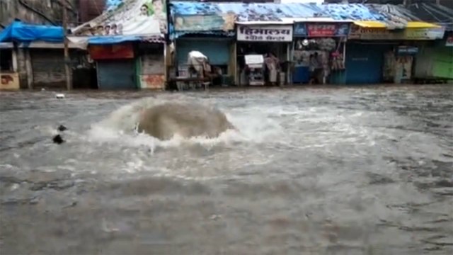 Mumbai and Thane’s street were water logged due to heavy rainfall, Watch | Oneindia News