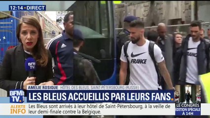 Les Bleus accueillis par leurs fans à Saint-Pétersbourg