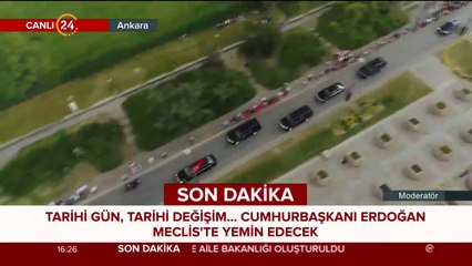 Başkanlık yemini için Erdoğan yola çıktı