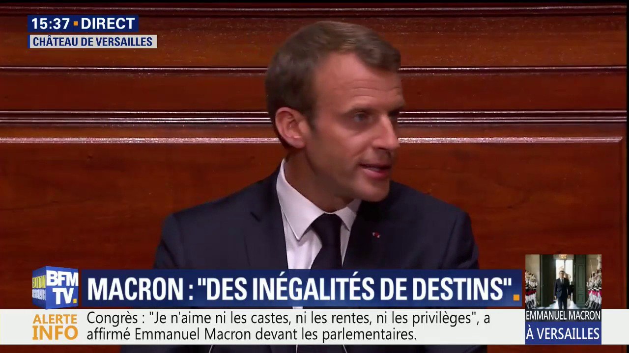 Macron devant le Congrès: "Le dédoublement des classes en zone d'éducation prioritaire est une mesure de justice sociale plus efficace que tous les dispositifs de redistribution"