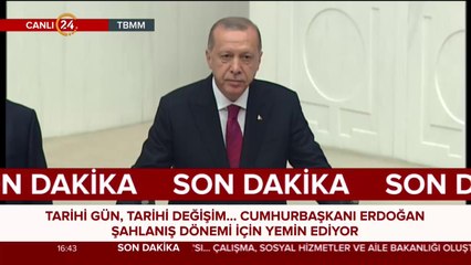 Cumhurbaşkanı Erdoğan, Meclis'te yemin etti