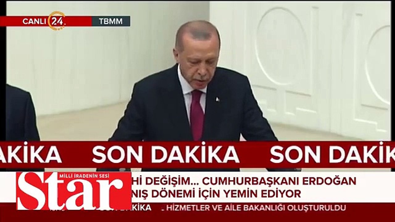 Meclis�te tarihi gün... Cumhurbaşkanı Erdoğan yemin etti