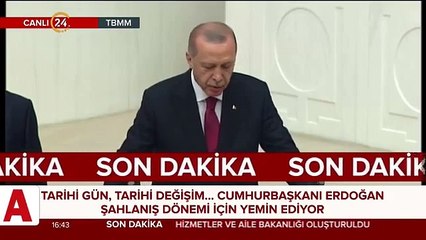 Cumhurbaşkanı Erdoğan TBMM�de yemin etti