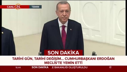 Cumhurbaşkanı Erdoğan Meclis'te yemin etti
