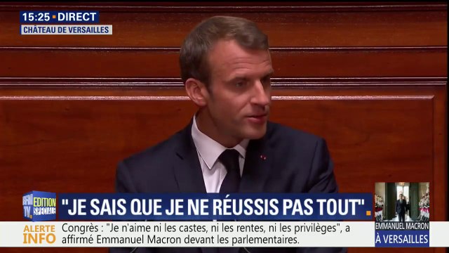 Macron devant le Congrès: Il ne saurait y avoir de baisse de la fiscalité sans un ralentissement de la hausse continue de nos dépenses