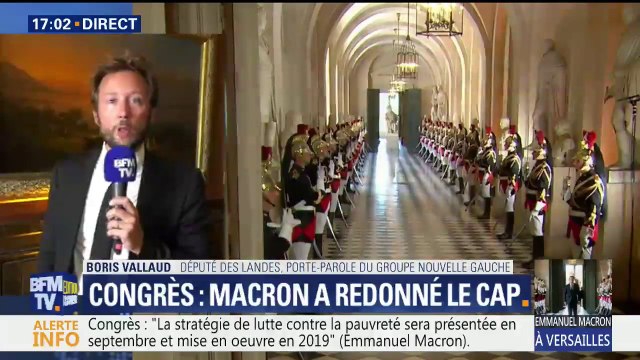 Je n'ai pas senti beaucoup d'autocritique. Beaucoup d'autosatisfaction en revanche , estime Boris Vallaud après le discours d'Emmanuel Macron devant le Congrès