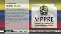 Venezuela elogia acuerdo de Viena sobre tratado nuclear con Irán