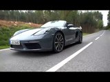 Porsche 718 Boxster in Graphite Blue Metallic Driving Video | AutoMotoTV