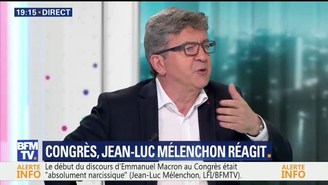 Discours de Macron devant le Congrès: Il n’assume plus, il biaise, il tortille (Mélenchon)