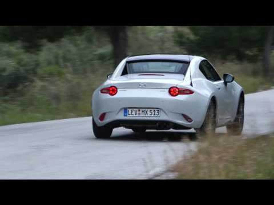 Mazda MX-5 RF in Ceramic White Driving Video in Barcelona | AutoMotoTV