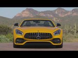 Mercedes-AMG GT C Roadster AMG Exterior Design in Solarbeam | AutoMotoTV