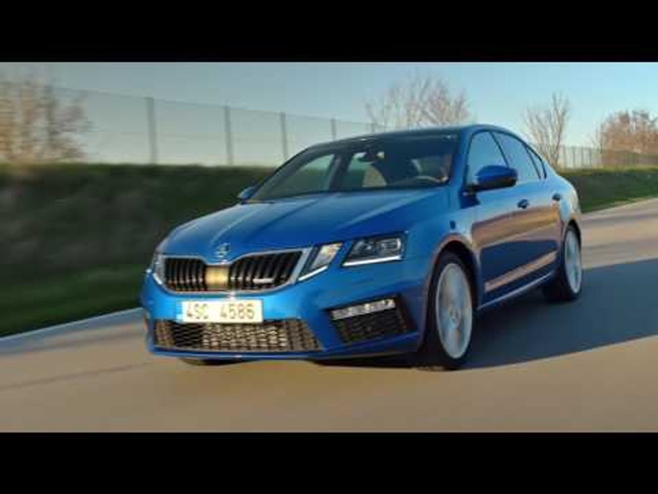 Skoda OCTAVIA RS in Blue Driving Video | AutoMotoTV