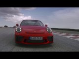 Porsche 911 GT3 on the race track in Guards Red | AutoMotoTV