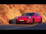 Porsche Panamera Turbo S E-Hybrid Driving Video in Carmine Red