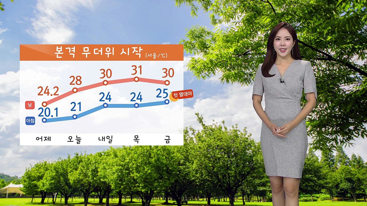 [날씨] 본격 무더위 시작...낮 기온 30도 웃돌아 / YTN