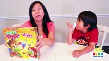 Ryan plays Tic Tac Tongue Catch Bugs Game!!!