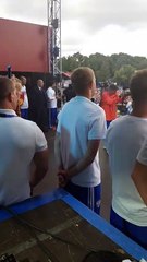 Russia National Football Team greet their fans