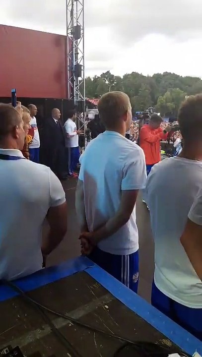 Russia National Football Team greet their fans