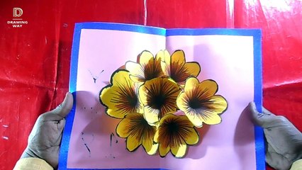 DIY 3D flower POP UP card in Hindi ( 90 )