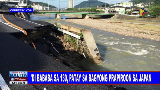GLOBALITA: 'Di bababa sa 130, patay sa bagyong Prapiroon sa Japan; Pilipinas, magpapadala ng tulong sa mga apektado ng bagyo sa Japan; 24 patay sa nadiskaril na tren sa Turkey; High heels race, isinagawa sa Gay Pride Week sa Spain