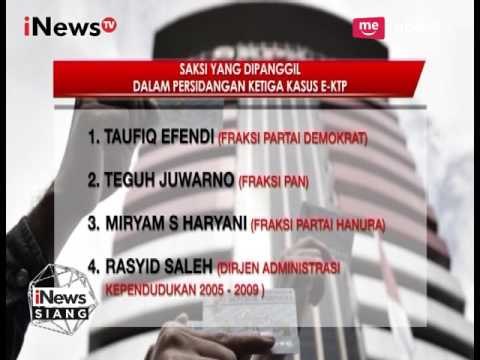 Berikut Nama-nama Saksi Dalam Sidang Kasus E-KTP Hari Ini - iNews Siang 23/03