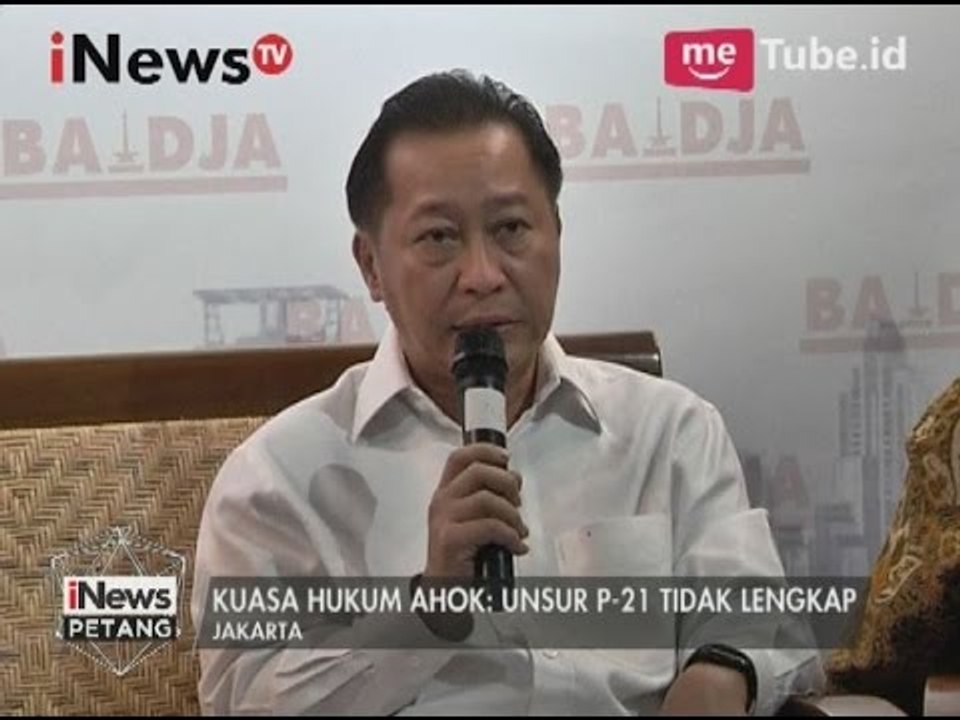 Kuasa hukum Ahok : Unsur P-21 tidak lengkap - iNews Petang 05/04